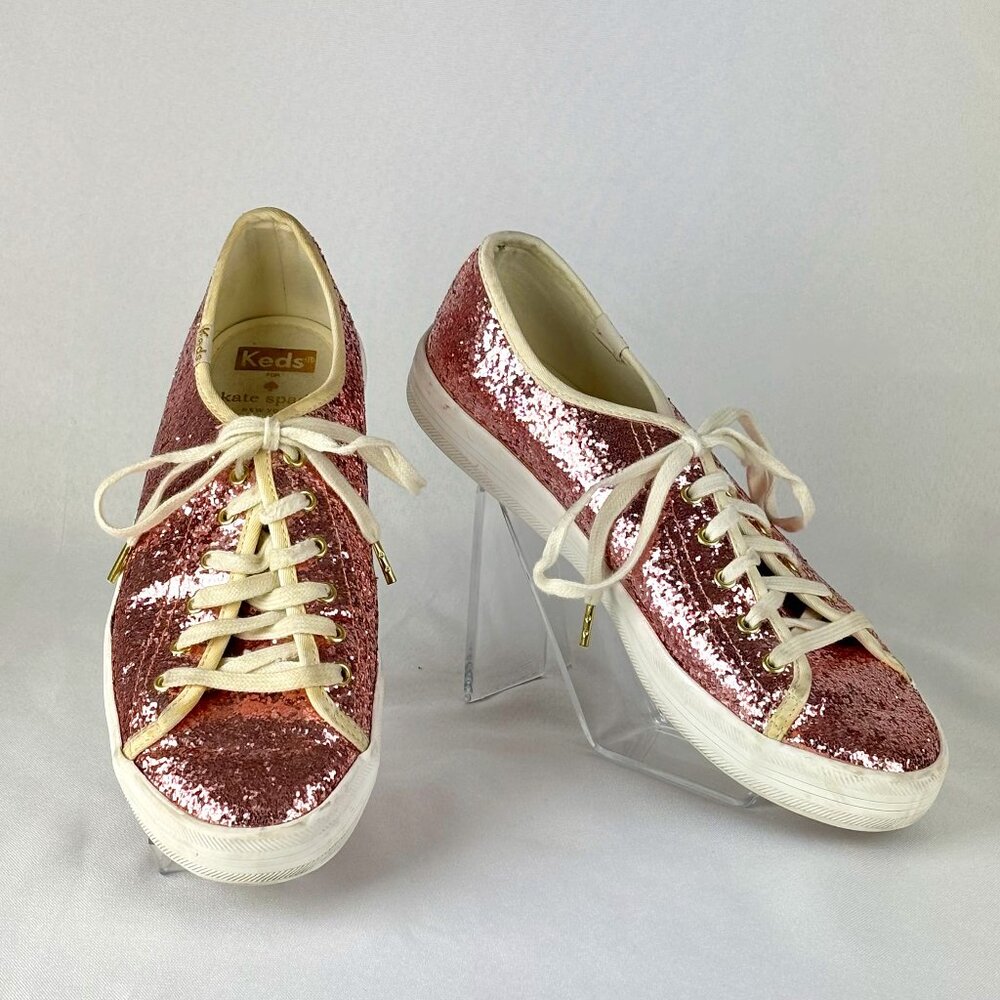 Kate Spade x Keds Champion Pink Glitter Sneakers - Size 8. Like new